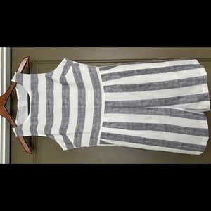 Blue and White Striped Romper